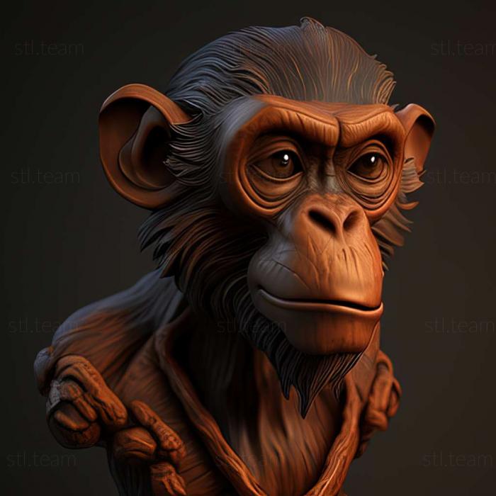 3д модель обезьяны